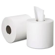 Universal Centrefeed Rolls 2 ply White, Virgin Tissue Pack of 6